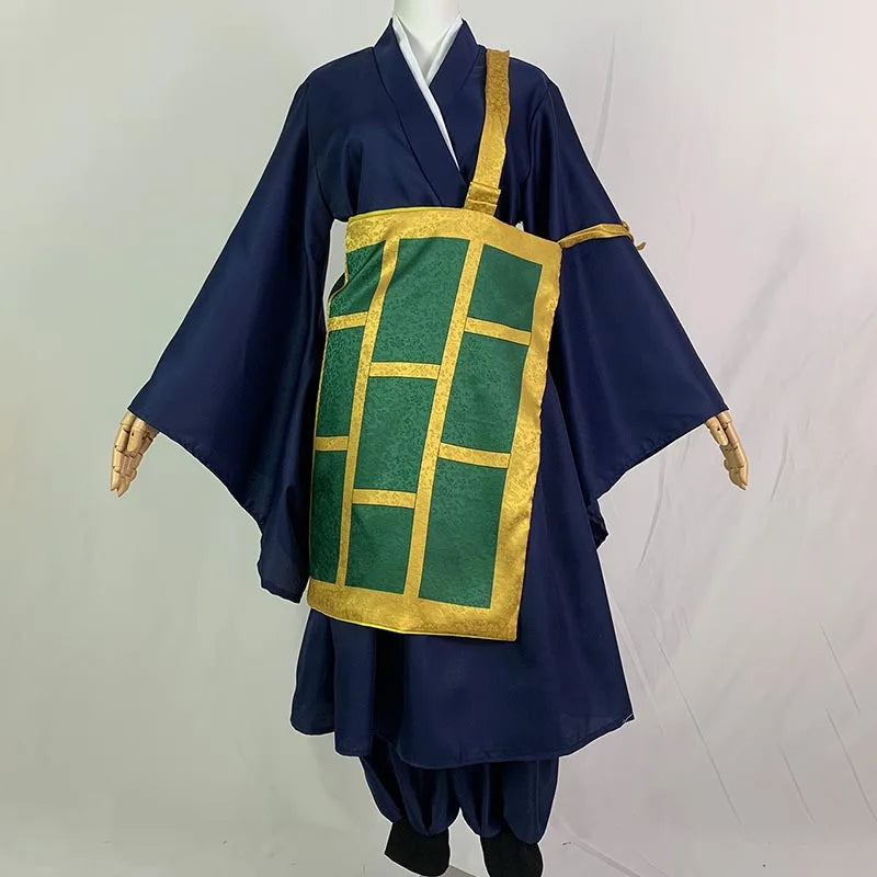 Fantasia Geto Suguru Cosplay – Jujutsu Kaisen | Kimono Preto e Azul com Peruca