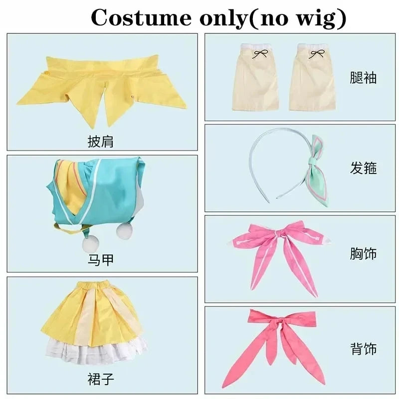 Fantasia Kusanagi Nene Cosplay – Project Sekai | Vestido Idol com Peruca 90cm