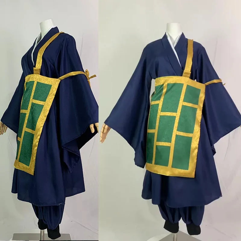 Fantasia Geto Suguru Cosplay – Jujutsu Kaisen | Kimono Preto e Azul com Peruca
