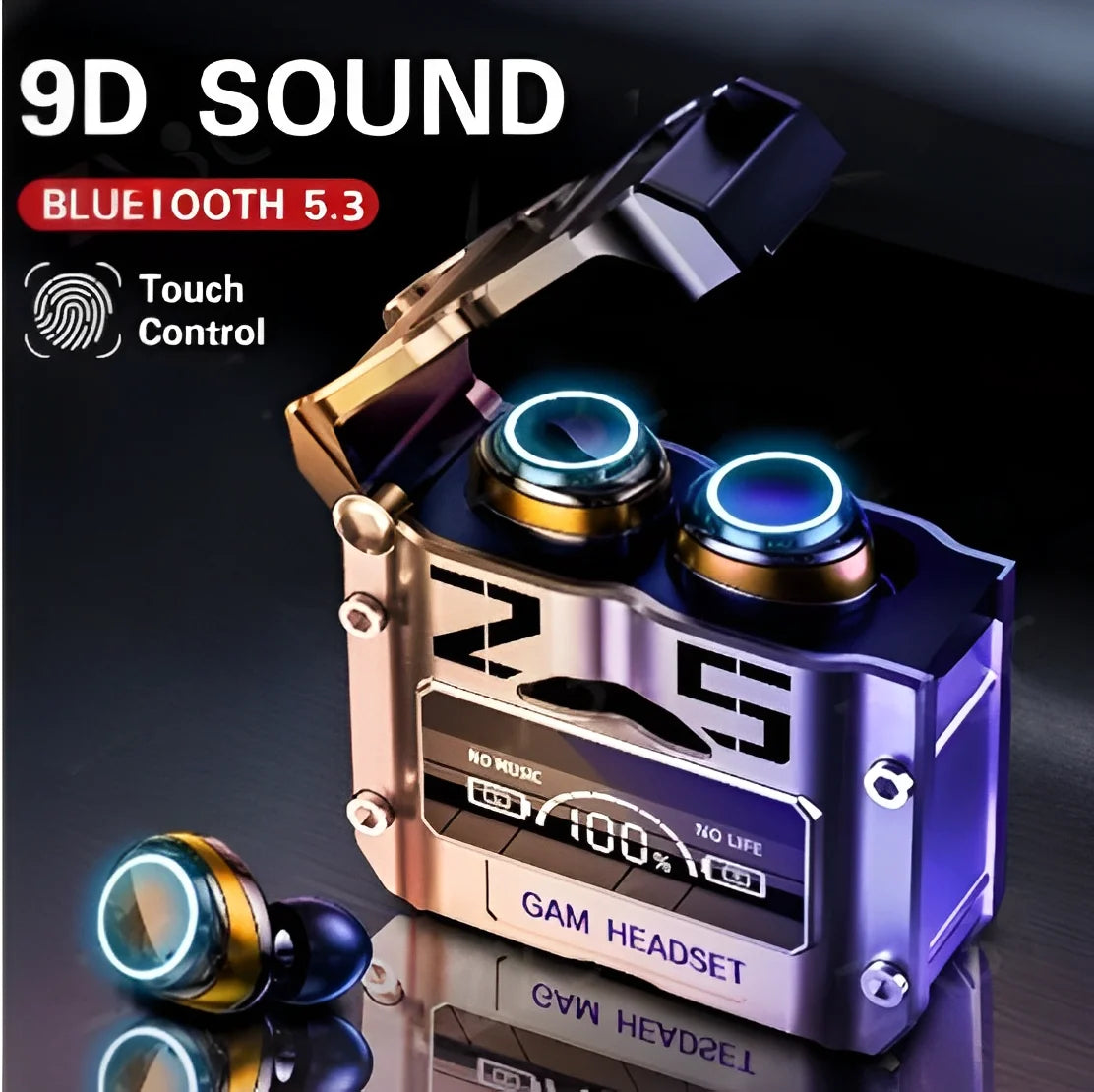 Fone de Ouvido Gamer M25 TWS Sem Fio Bluetooth – Estéreo, Redução de Ruído, Microfone