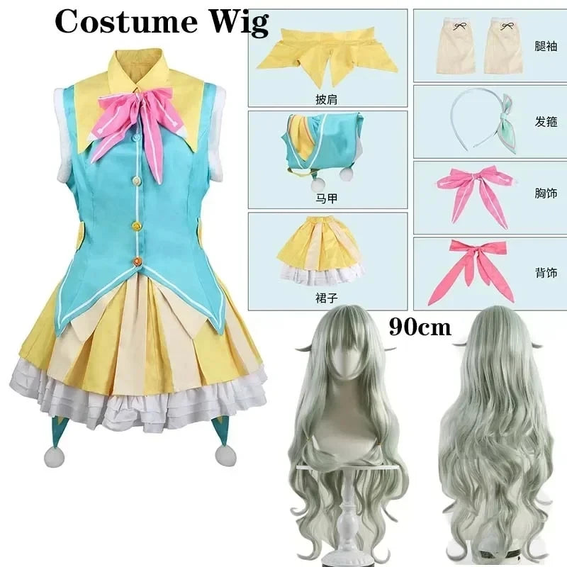 Fantasia Kusanagi Nene Cosplay – Project Sekai | Vestido Idol com Peruca 90cm
