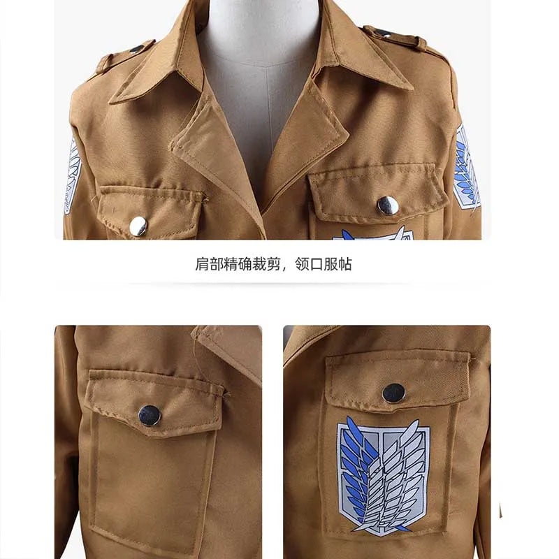 Fantasia Attack on Titan – Levi, Mikasa, Eren ou Hange | Kit Completo com Peruca