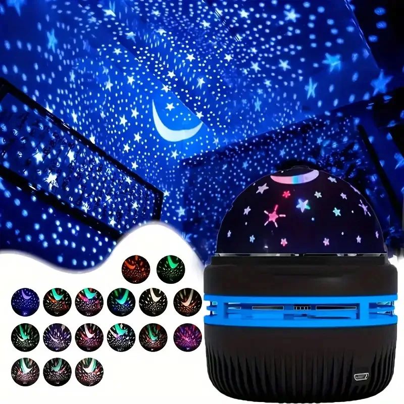 Led céu estrelado luzes da noite usb lâmpada do projetor bola mágica lua estrela