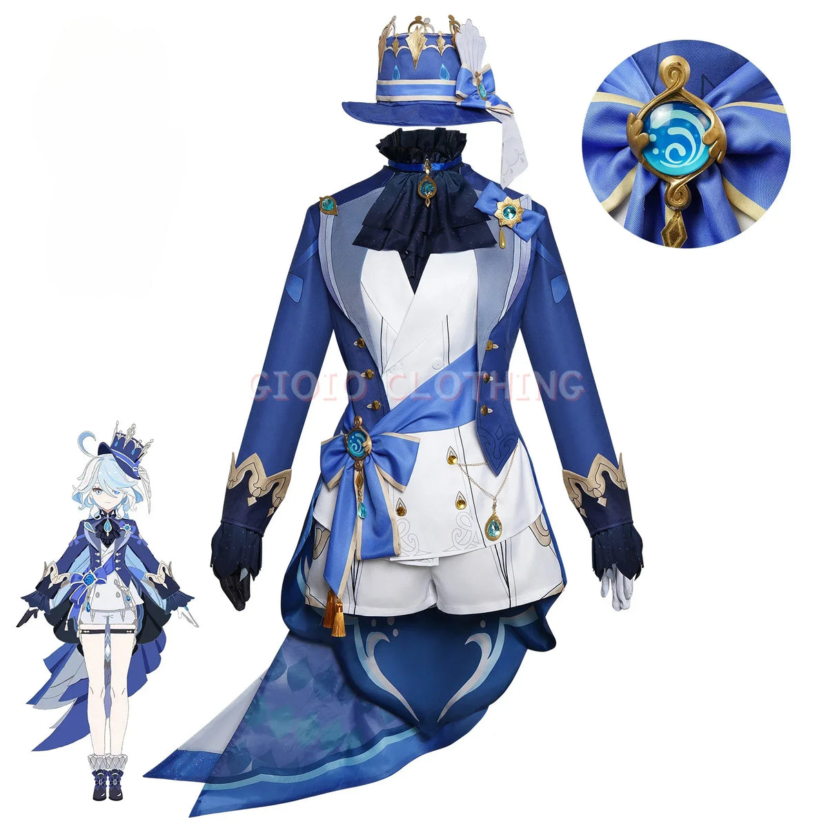 Fantasia Furina Focalors Cosplay – Genshin Impact | Uniforme para Halloween e Carnaval