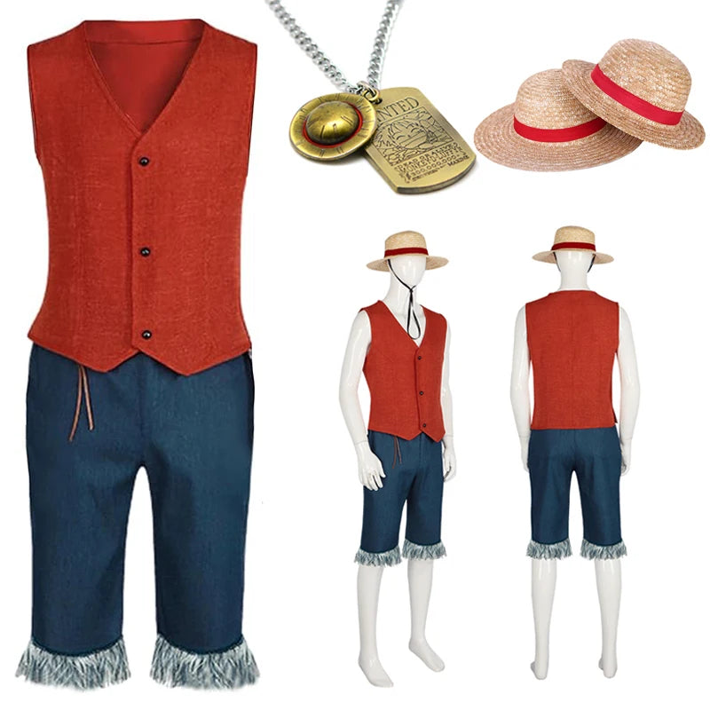 Fantasia Monkey D. Luffy – One Piece | Chapéu de Palha + Kit Completo Adulto