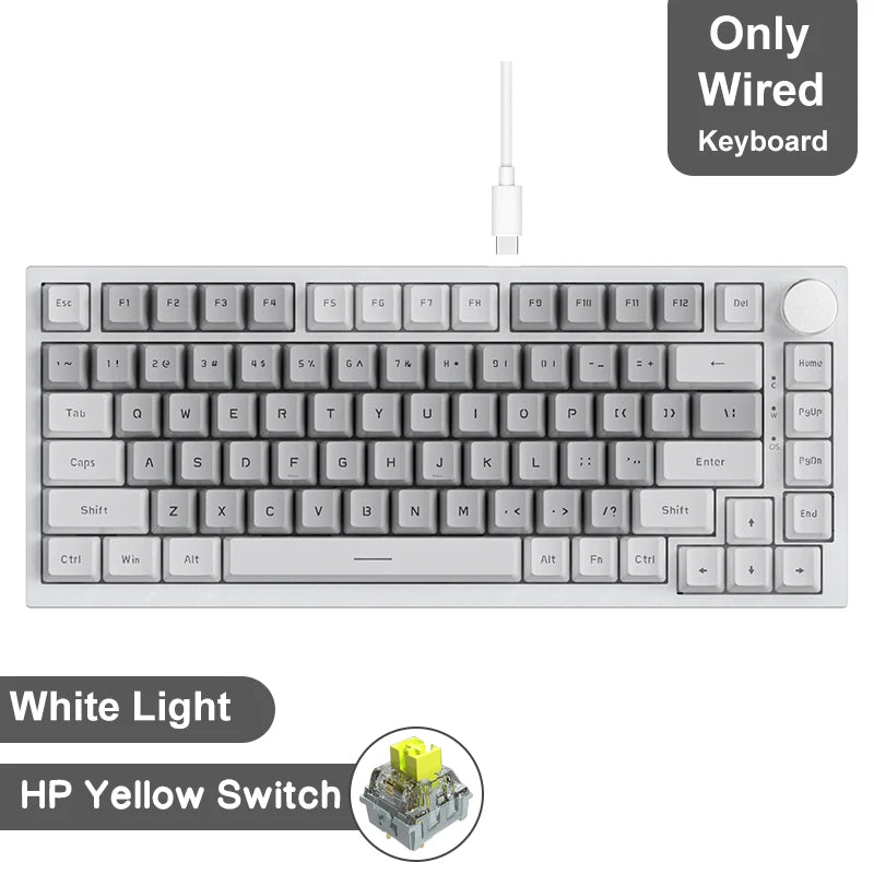 Teclado Mecânico Sem Fio AJAZZ AK820 Pro – Bluetooth 5.1, 2.4G, USB-C, RGB, Hot Swap, Gasket Mount