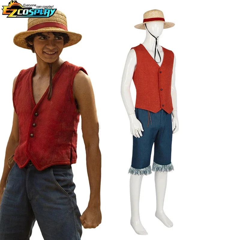 Fantasia Monkey D. Luffy – One Piece | Chapéu de Palha + Kit Completo Adulto