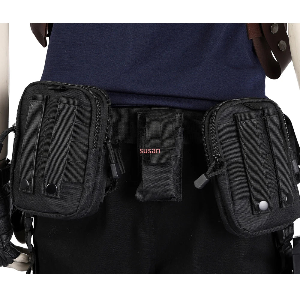 Acessórios Leon Kennedy Cosplay – Resident Evil | Colete Tático, Cinto e Coldres
