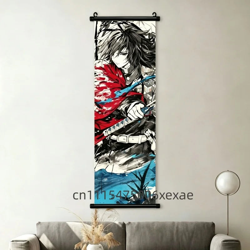 Demon Slayer – Pôster Canvas Scroll para Parede | Inosuke, Zenitsu, Nezuko e mais
