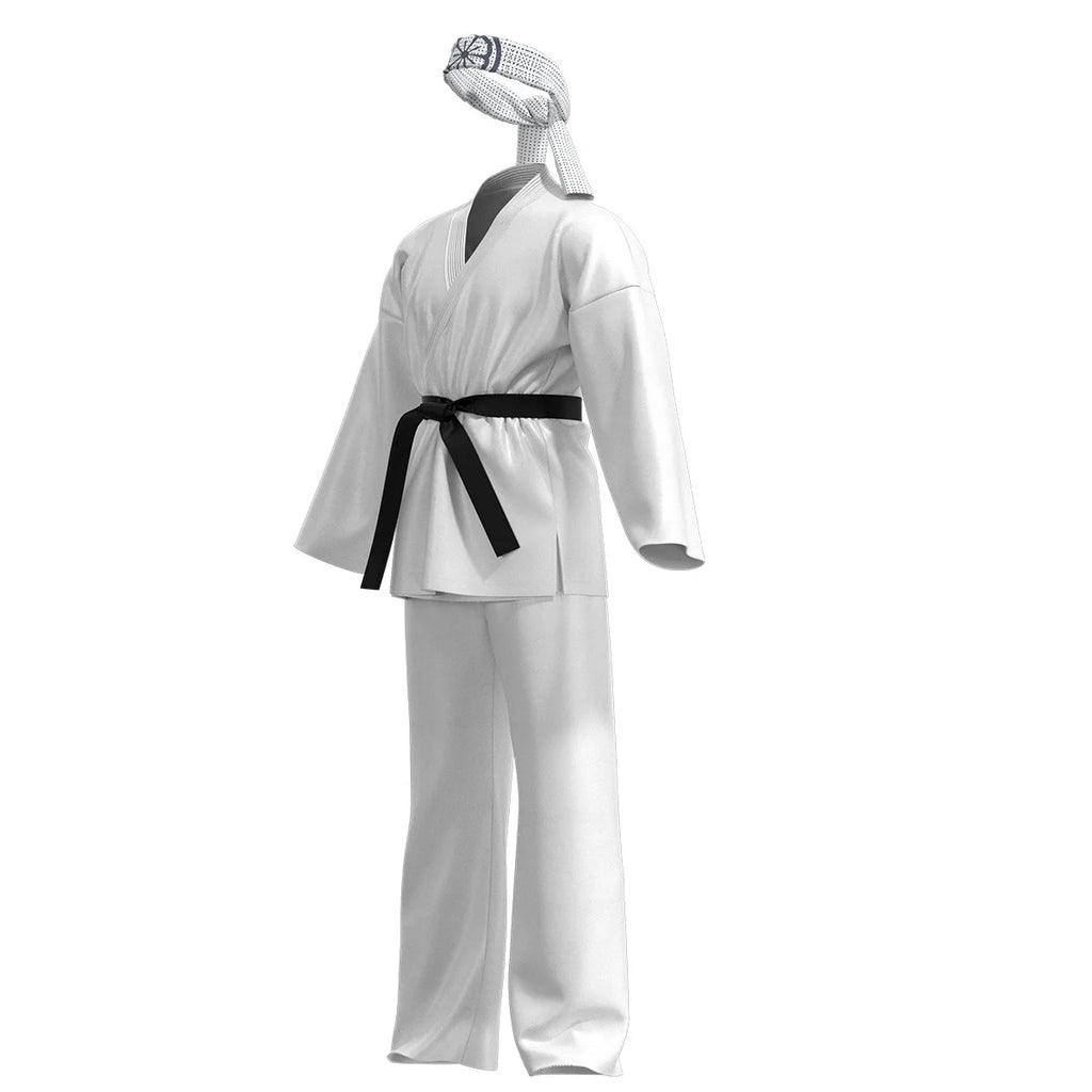 Fantasia Cobra Kai Cosplay – Karatê | Kimono Preto ou Branco para Crianças e Adultos