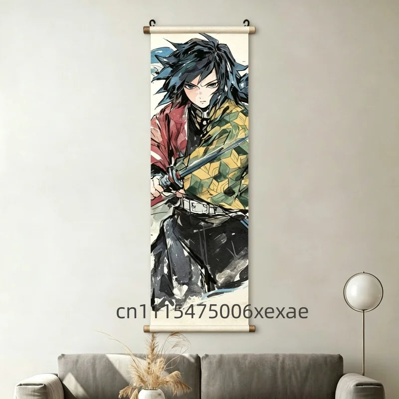 Demon Slayer – Pôster Canvas Scroll para Parede | Inosuke, Zenitsu, Nezuko e mais