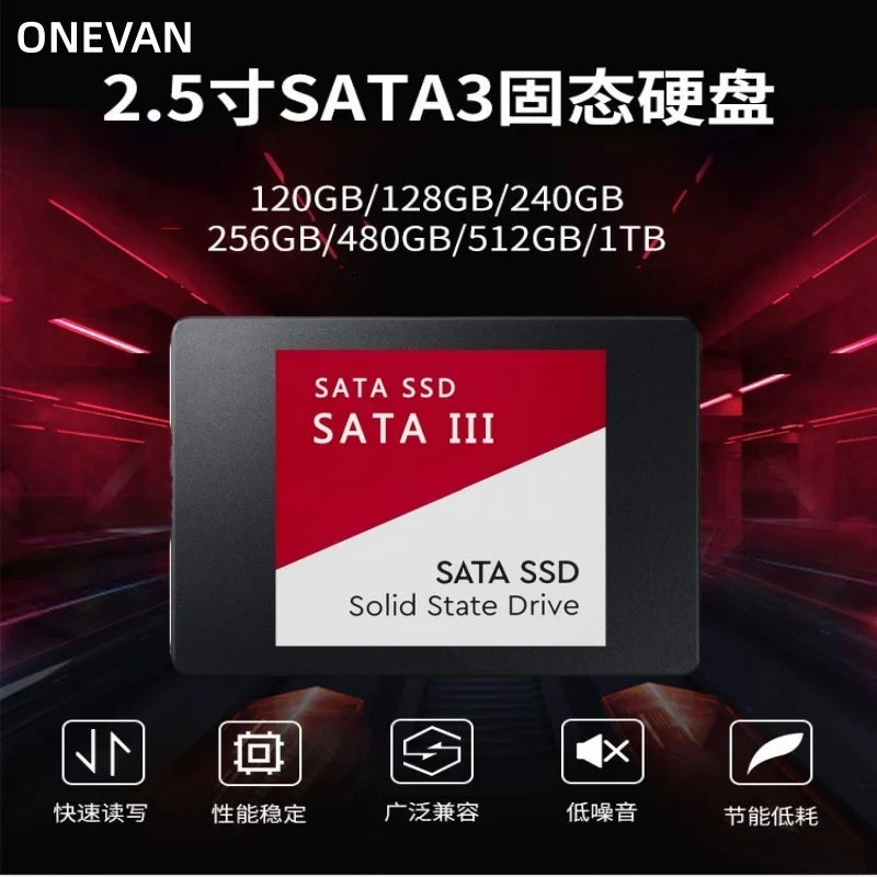 SSD Interno 2.5" SATA3 para Notebook e Desktop – 120GB 240GB 500GB