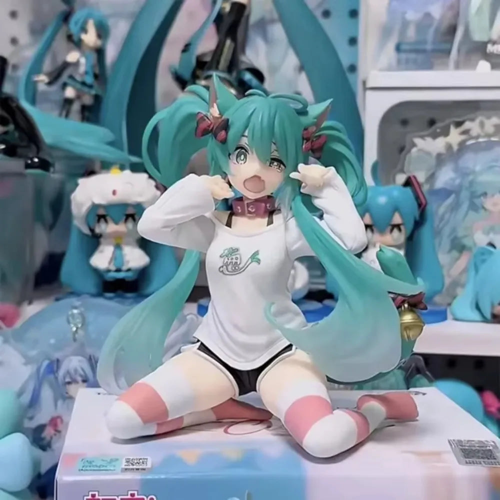 Boneco Colecionável Hatsune Miku Neko Ver. 11cm – PVC Kawaii para Mesa