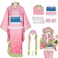 Fantasia Kanroji Mitsuri – Demon Slayer | Kimono Rosa Completo com Peruca Opcional