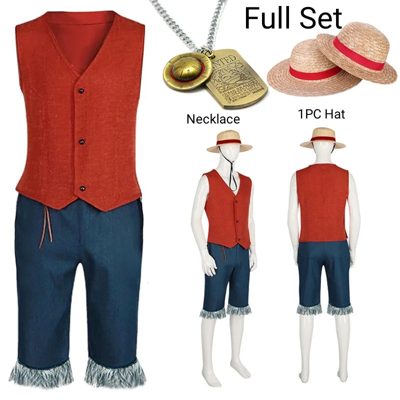 Fantasia Monkey D. Luffy – One Piece | Chapéu de Palha + Kit Completo Adulto