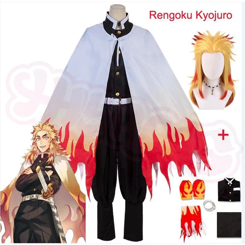 Fantasia Cosplay Rengoku Kyojuro – Demon Slayer / Kimetsu no Yaiba | Adulto e Infantil