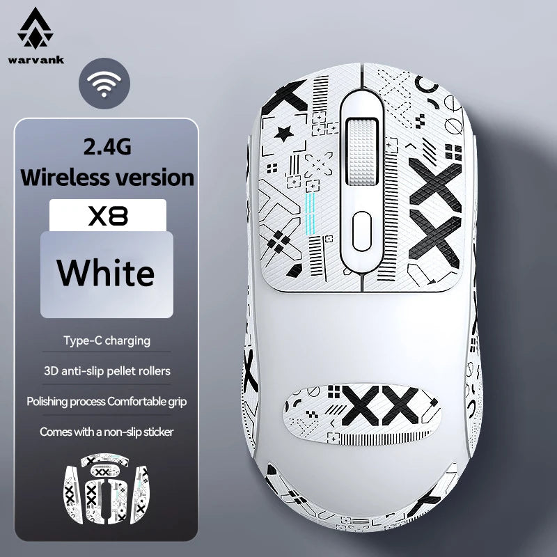 Mouse Gamer Sem Fio Warvank X8 – Bateria 500mAh, Recarga TYPE-C | Notebook e Desktop