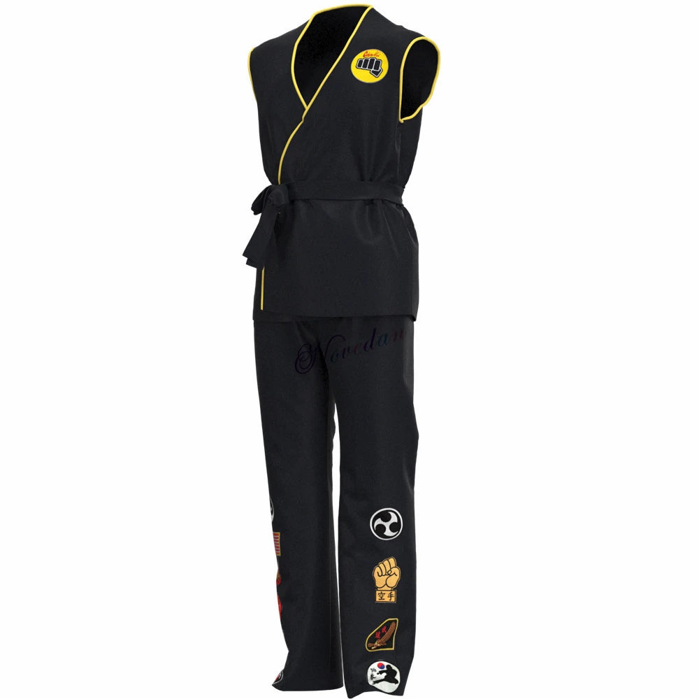 Fantasia Cobra Kai Cosplay – Karatê | Kimono Preto ou Branco para Crianças e Adultos