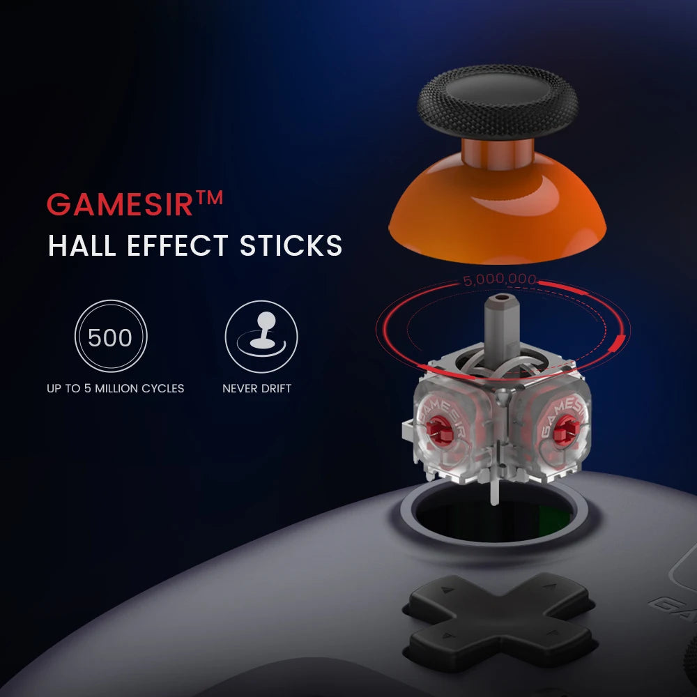 Controle Gamer GameSir Nova Lite Sem Fio – Bluetooth, Hall Effect | Switch, Android, iOS, PC e Steam