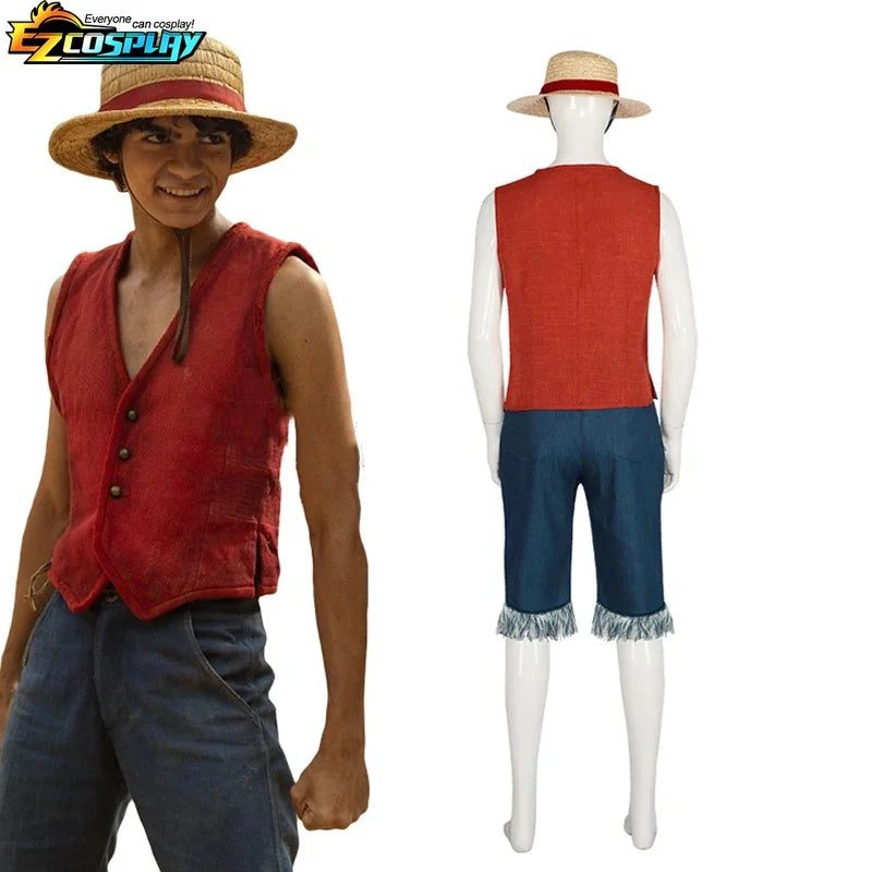 Fantasia Monkey D. Luffy – One Piece | Chapéu de Palha + Kit Completo Adulto
