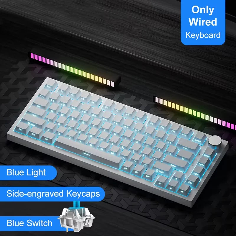 Teclado Mecânico Sem Fio AJAZZ AK820 Pro – Bluetooth 5.1, 2.4G, USB-C, RGB, Hot Swap, Gasket Mount