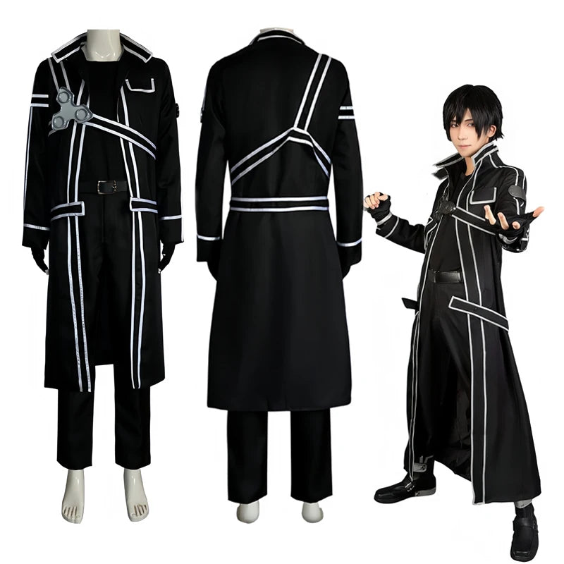 Fantasia Kirito Cosplay – Sword Art Online | Jaqueta, Camisa e Calça para Halloween