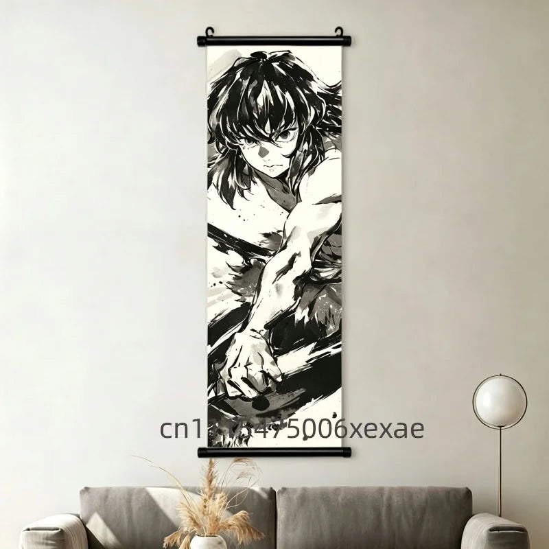 Demon Slayer – Pôster Canvas Scroll para Parede | Inosuke, Zenitsu, Nezuko e mais