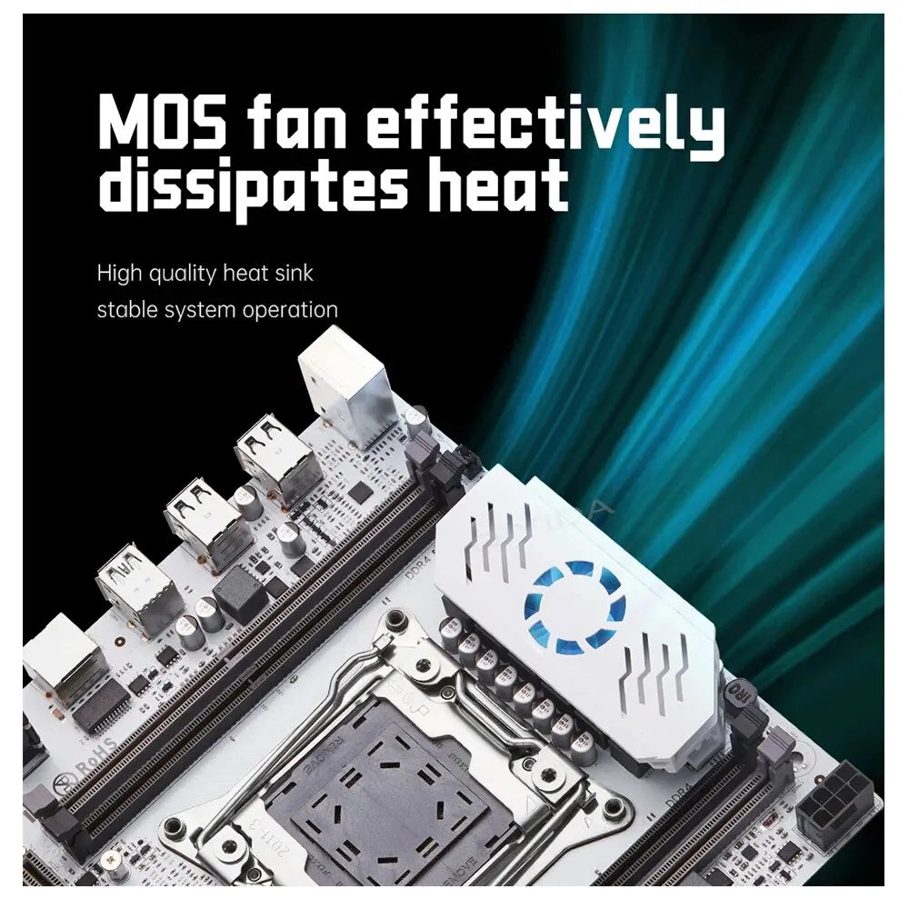 Kit Placa-Mãe QIYIDA X99 com Xeon E5 2680 V4, DDR4 8GB, NVME M.2 e SATA3 – LGA2011-3