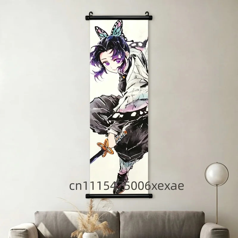 Demon Slayer – Pôster Canvas Scroll para Parede | Inosuke, Zenitsu, Nezuko e mais