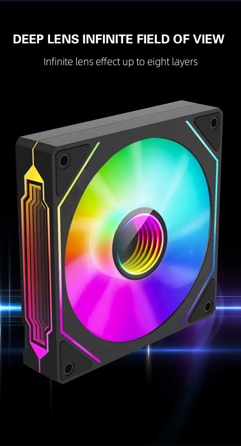 Cooler Fan PRISM 4 PRO ARGB 120mm para Gabinete – 4 Pinos PWM, Silencioso, Efeito Espelho