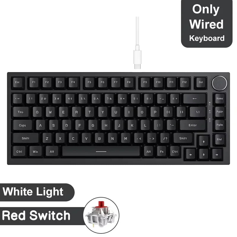 Teclado Mecânico Sem Fio AJAZZ AK820 Pro – Bluetooth 5.1, 2.4G, USB-C, RGB, Hot Swap, Gasket Mount