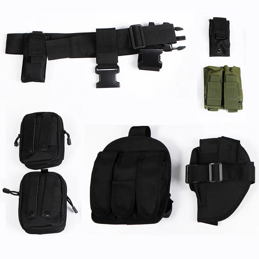 Acessórios Leon Kennedy Cosplay – Resident Evil | Colete Tático, Cinto e Coldres