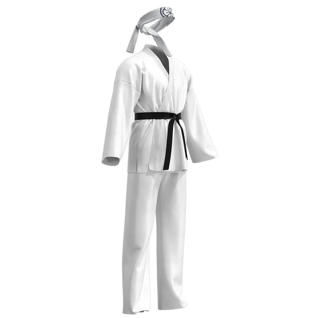 Fantasia Cobra Kai Cosplay – Karatê | Kimono Preto ou Branco para Crianças e Adultos