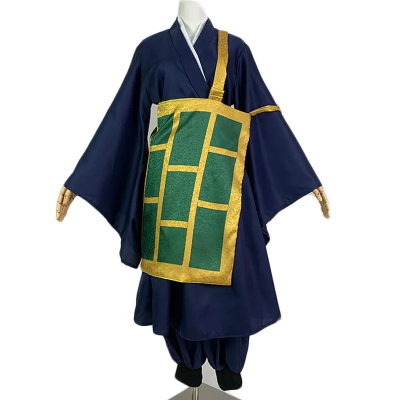 Fantasia Geto Suguru Cosplay – Jujutsu Kaisen | Kimono Preto e Azul com Peruca