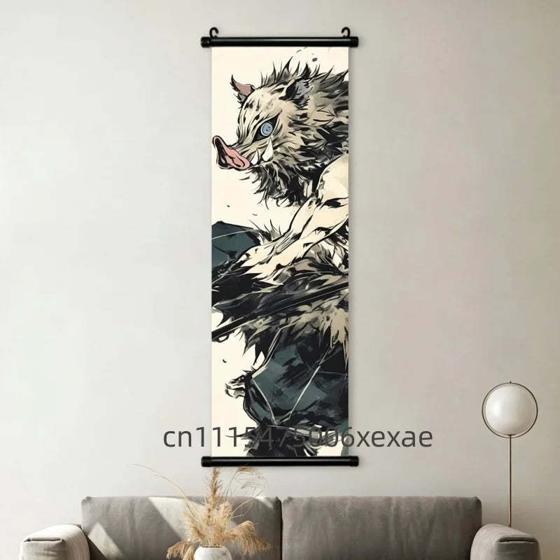 Demon Slayer – Pôster Canvas Scroll para Parede | Inosuke, Zenitsu, Nezuko e mais