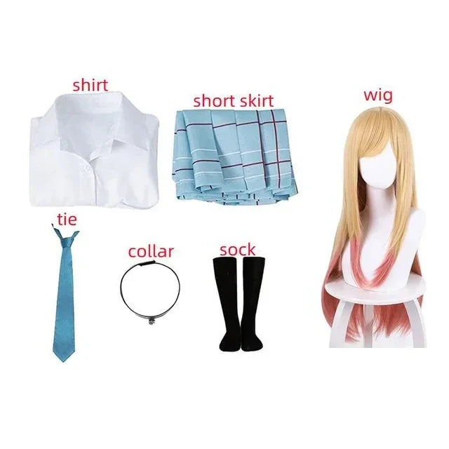 Fantasia Kitagawa Marin Cosplay – Sono Bisque Doll | Uniforme Escolar com Peruca