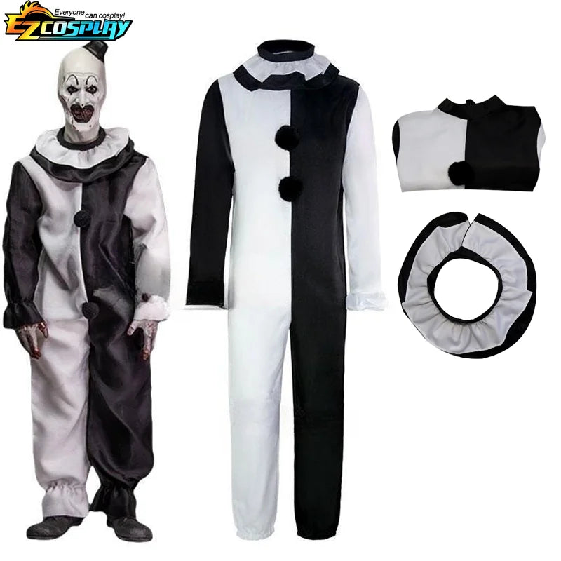 Fantasia Art The Clown Terrifier 2 – Macacão + Máscara de Látex para Halloween