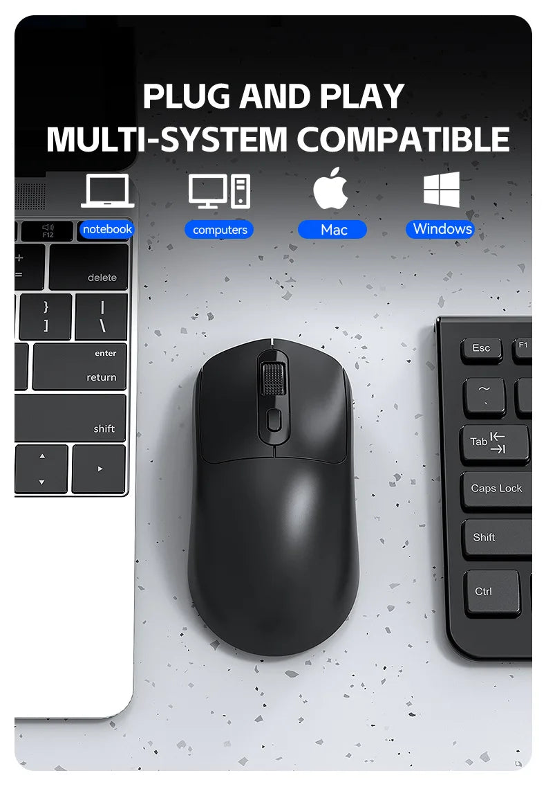 Mouse Gamer Sem Fio Warvank X8 – Bateria 500mAh, Recarga TYPE-C | Notebook e Desktop