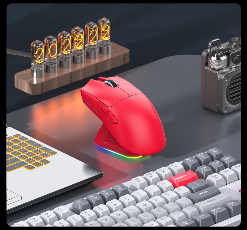 Mouse Gamer Attack Shark X11 Sem Fio Bluetooth 3 Modos – RGB, PAW3311, Carregamento Magnético