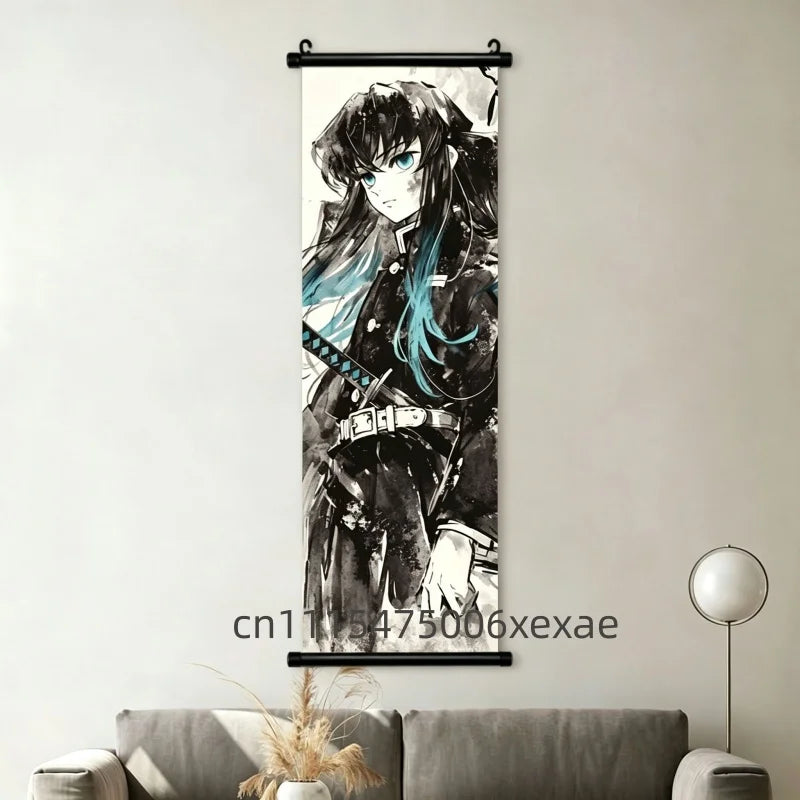 Demon Slayer – Pôster Canvas Scroll para Parede | Inosuke, Zenitsu, Nezuko e mais