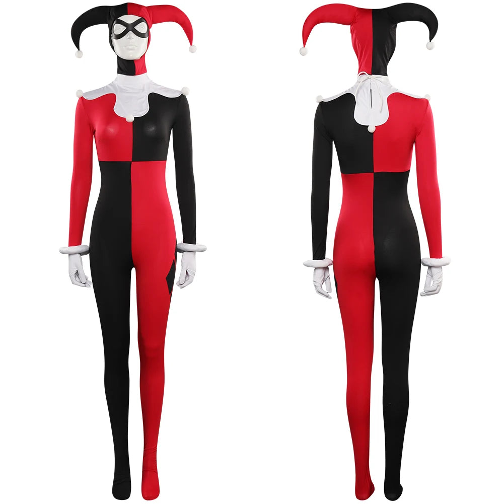 Fantasia Harley Quinn Cosplay – Macacão, Máscara e Acessórios | Halloween e Carnaval