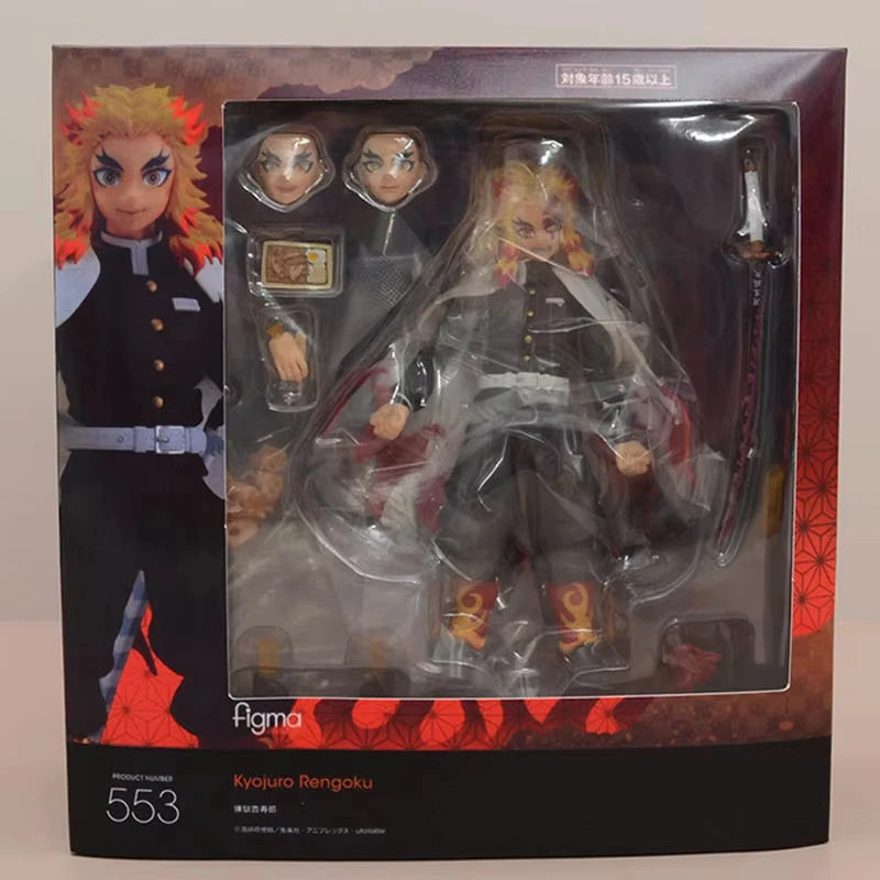 Figma – Action Figure Articulada Rengoku Kyojuro com Efeito de Chamas | Demon Slayer