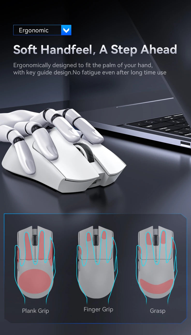 Mouse Gamer Attack Shark X11 Sem Fio Bluetooth 3 Modos – RGB, PAW3311, Carregamento Magnético