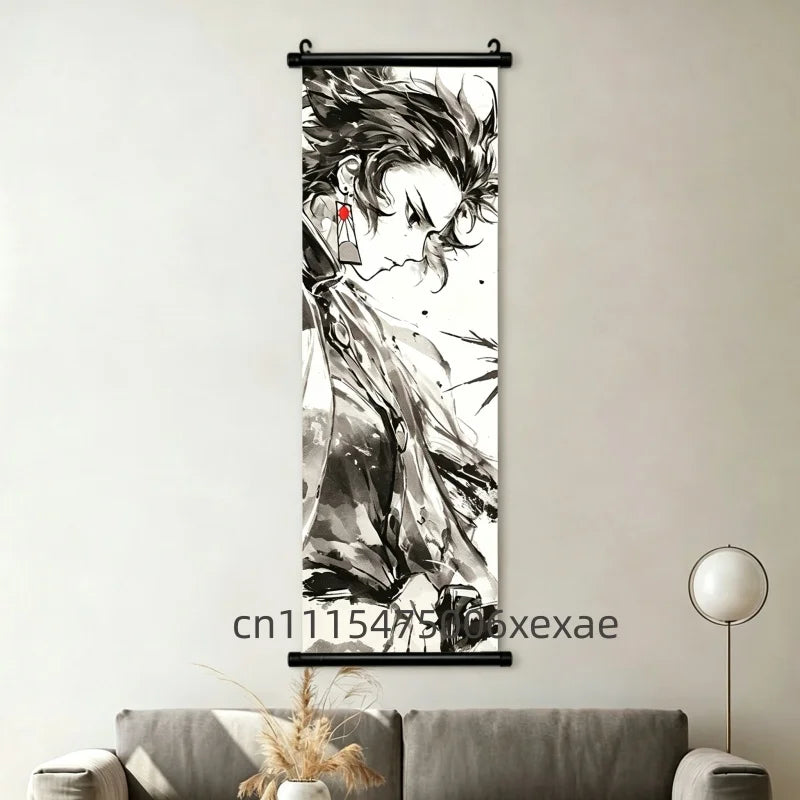 Demon Slayer – Pôster Canvas Scroll para Parede | Inosuke, Zenitsu, Nezuko e mais