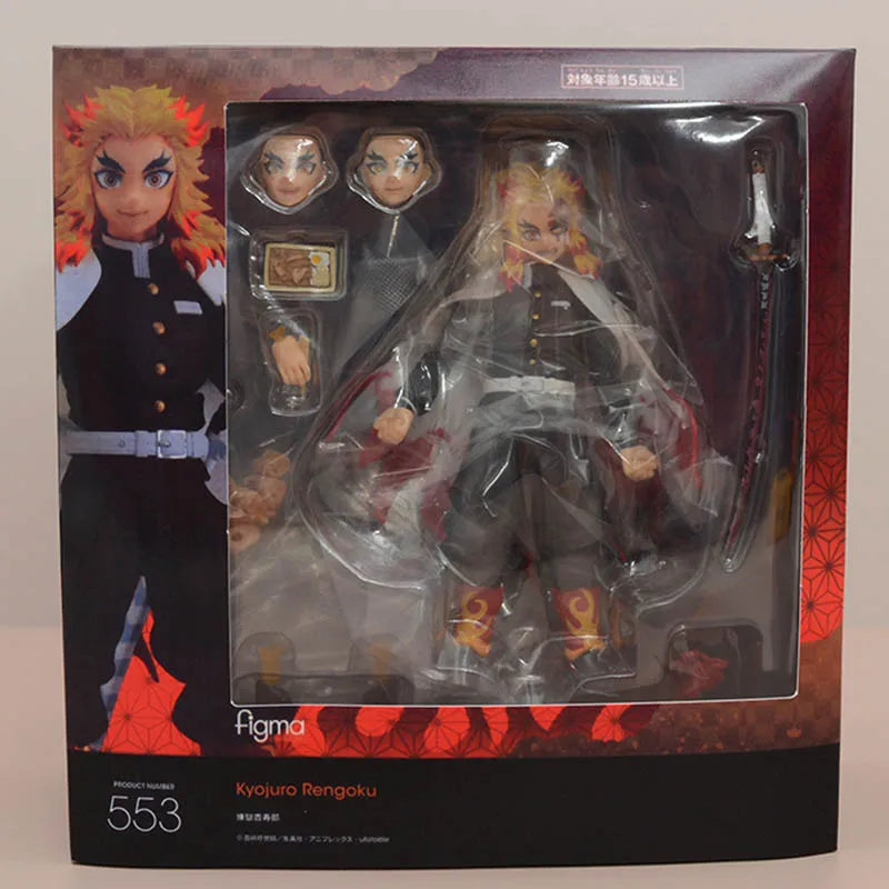 Figma – Action Figure Articulada Rengoku Kyojuro com Efeito de Chamas | Demon Slayer