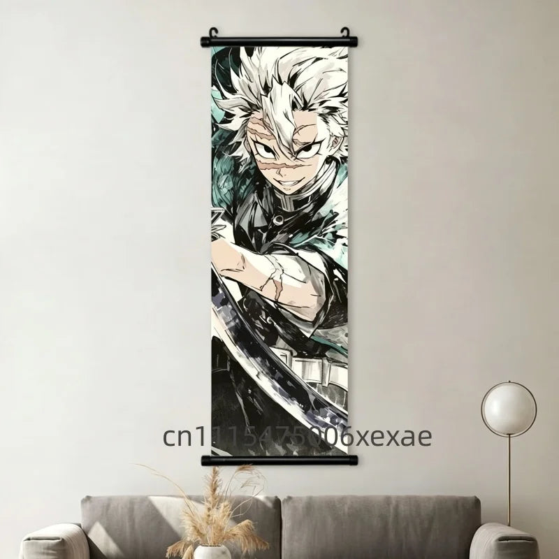 Demon Slayer – Pôster Canvas Scroll para Parede | Inosuke, Zenitsu, Nezuko e mais