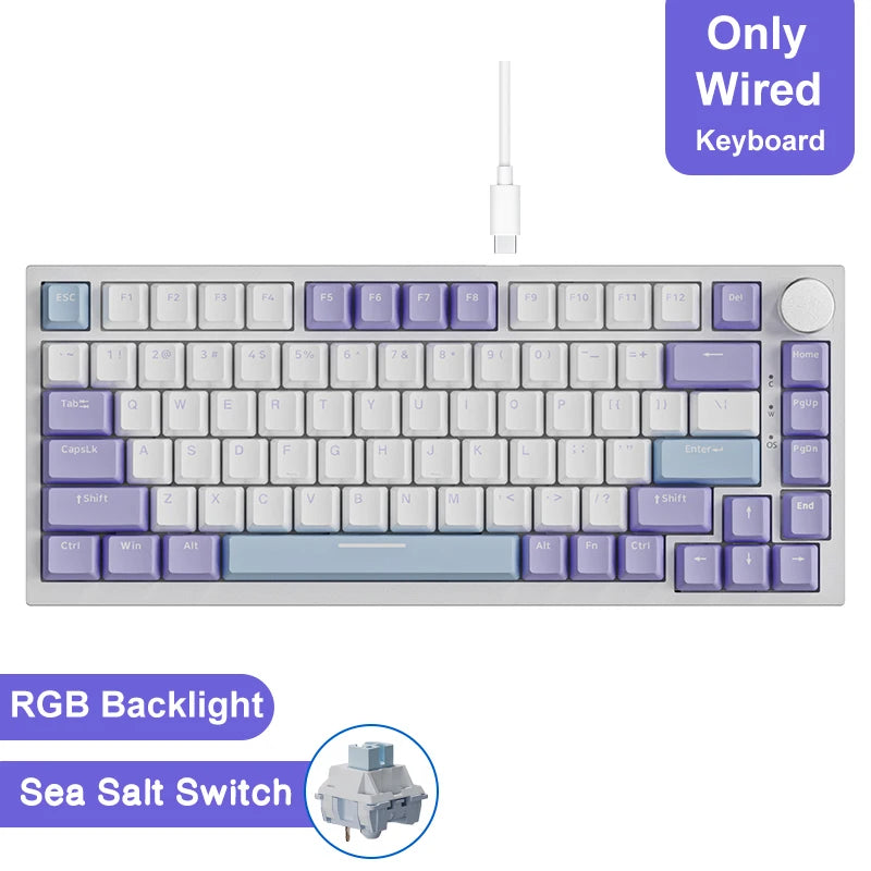 Teclado Mecânico Sem Fio AJAZZ AK820 Pro – Bluetooth 5.1, 2.4G, USB-C, RGB, Hot Swap, Gasket Mount