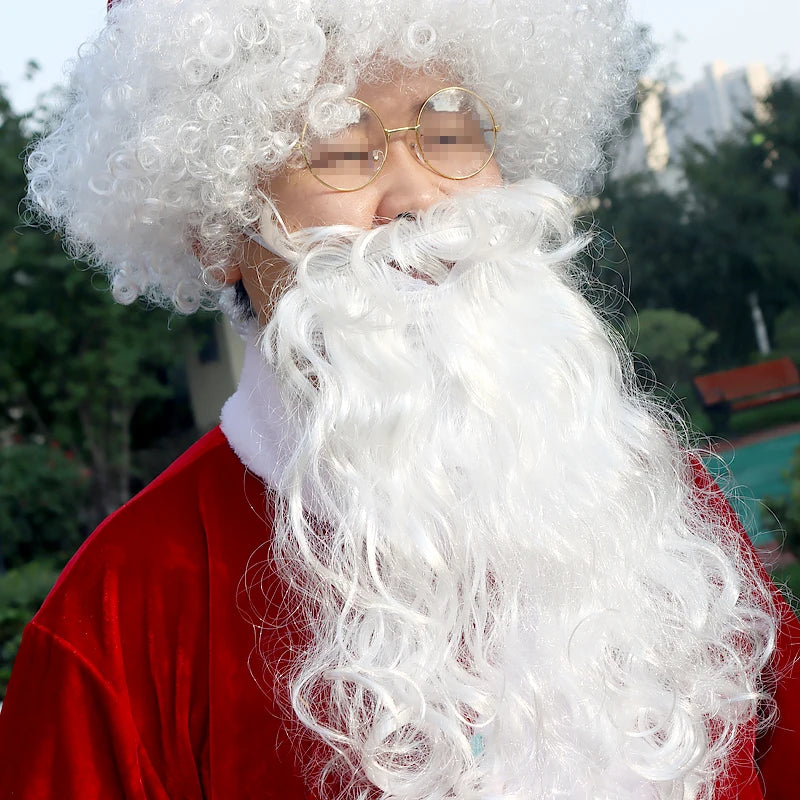 Fantasia Papai Noel Cosplay – Conjunto Veludo Dourado Natal | 5 a 10 Peças Adulto