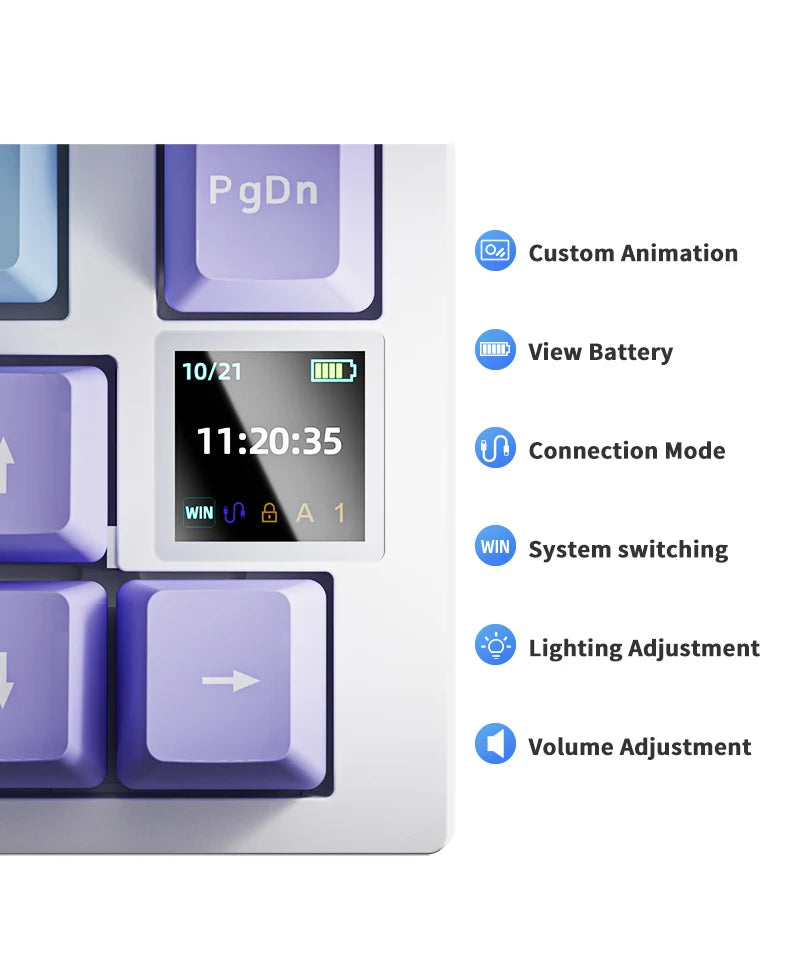 Teclado Mecânico Sem Fio AJAZZ AK820 Pro – Bluetooth 5.1, 2.4G, USB-C, RGB, Hot Swap, Gasket Mount