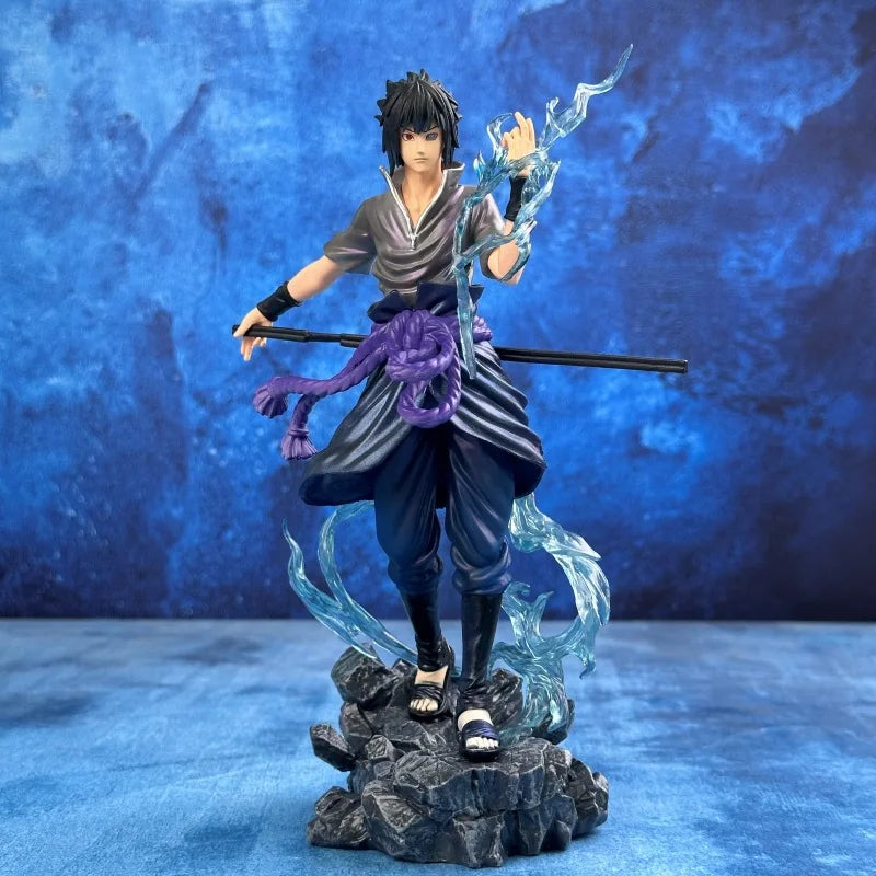 Boneco Colecionável Naruto 23cm Bandai – Uzumaki Naruto e Uchiha Sasuke | Estátua PVC, Enfeite de Mesa